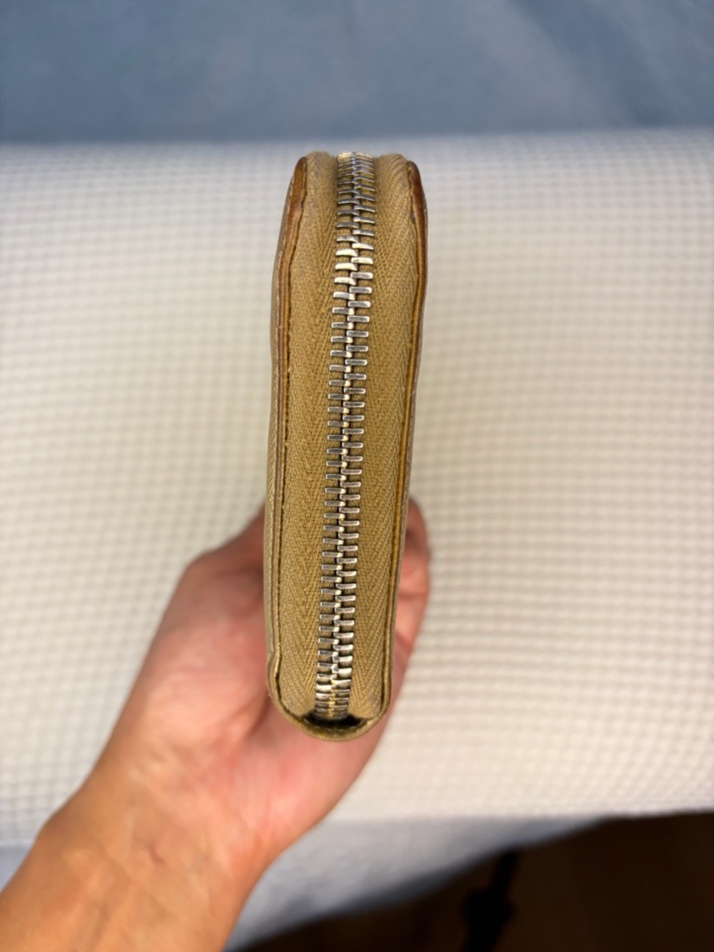 Prada Metallic Gold Saffiano Zip Wallet - Picture 3 of 12